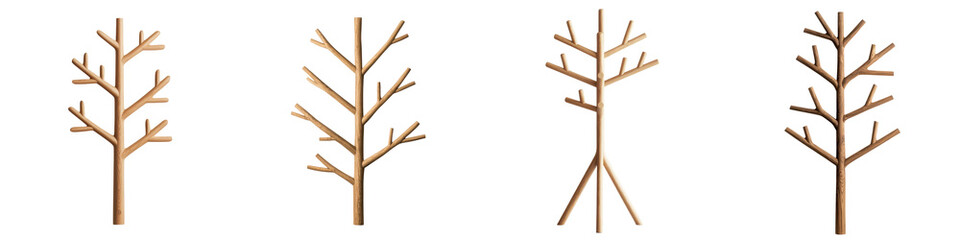 Bare Leafless Trees Forming Minimalist Silhouettes and Graphic Branches in a Stark Monochromatic Winter Scene  Abstract and Conceptual Nature Imagery Conveying Themes of Survival Resilience