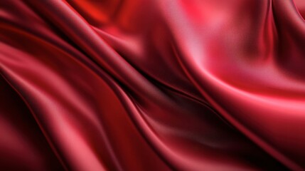 Fototapeta premium Elegant Red Silk Fabric with Beautiful Smooth Draping and Texture