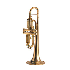 Isolated Vintage Cornet Brass Instrument