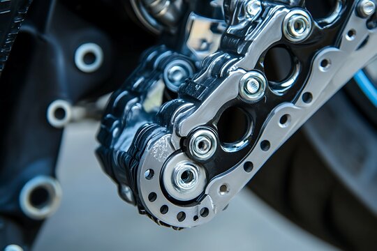 Close up of continuously variable transmission metal parts.