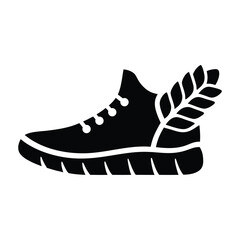 Minimalist shoe silhouette vector illustration on a white background. Fashionable and sporty footwear icon for design and branding.