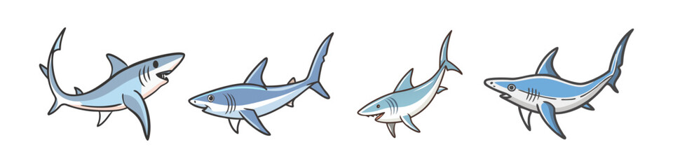 Fototapeta premium mako shark icon, mako shark vector illustration-simple illustration of mako shark, perfect for mako shark logos and icons