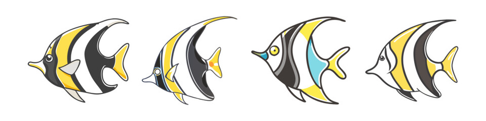 moorish idol icon, moorish idol vector illustration-simple illustration of moorish idol, perfect for moorish idol logos and icons