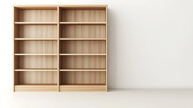 A large wooden bookcase with many shelves