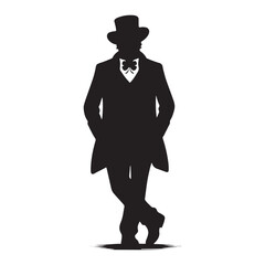 Trickster sprite Leprechaun silhouette embodying mischief and fun - Leprechaun illustration - Leprechaun vector - mythical creature silhouette
