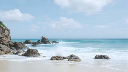 Obraz premium Ocean Breeze – A mix of pale turquoise and sky blue, evoking the fresh sea air.