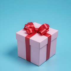 Obraz premium gift box with red ribbon