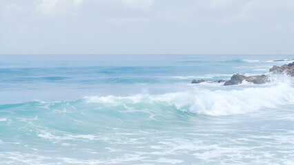 Obraz premium Ocean Breeze – A mix of pale turquoise and sky blue, evoking the fresh sea air.