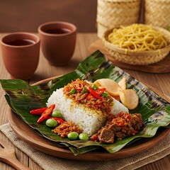 Indonesia traditional food called "nasi bakar"