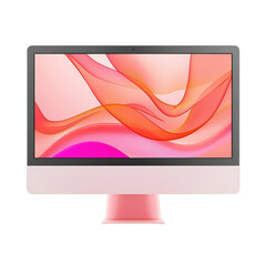 Isolated Modern Pink iMac Computer Display