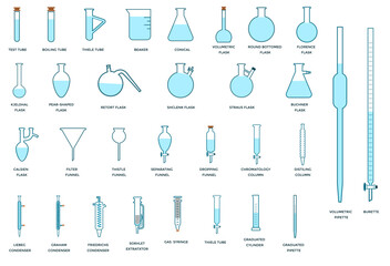 chemical tube set vector icon set illustration of science object at laboratory test  
