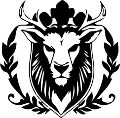 Crowned Deer Head Vector Art, Royal Stag Silhouette Design, Deer King Vector Illustration, Animal Head Emblem Vector, Majestic Deer Logo Art, Royal Animal Head Silhouette, Deer Head with Crown Vector,