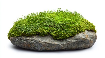 Vibrant Green Moss on a Grey Rock