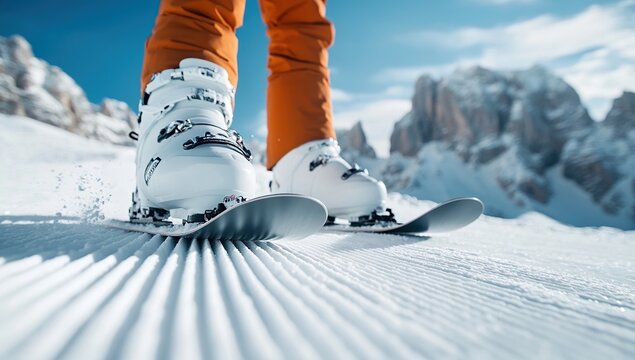 Skiing Downhill: Mastering Snow Groomed Slopes with Expert Techniques for a Thrilling Winter Adventure