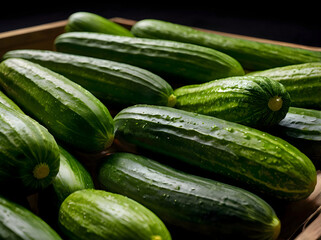 Green Zucchini Arrangement: A fresh display of green zucchinis, arranged artistically to highlight their vibrant green color and smooth texture.