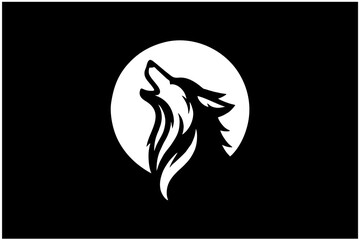 Majestic Wolf Silhouette: Bold Howling Wolf Design for Leadership & Freedom