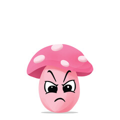 angry mushroom mascot illustration for design. cute and playful concept.  wild, food, nature, forest, edible, and fungi themes