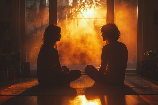 Teacher Consoling Sad Student in Hallway During Conversation