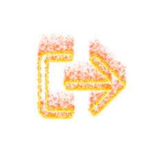 Burning icon sign out on transparent background. Flames and small fire