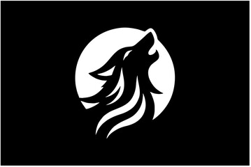 Majestic Wolf Silhouette: Bold Howling Wolf Design for Leadership & Freedom