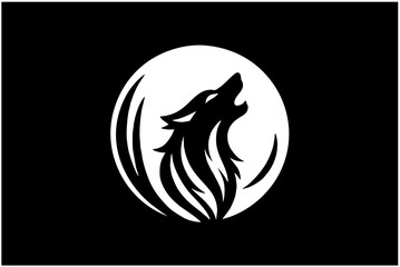 Majestic Wolf Silhouette: Bold Howling Wolf Design for Leadership & Freedom