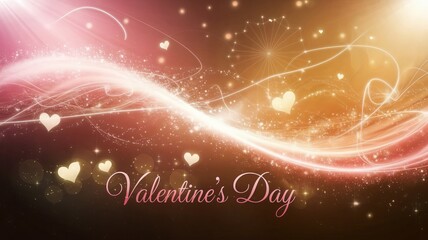 glowing hearts, sparkling background, valentines day greeting.