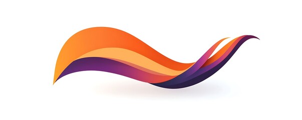 Creative and colorful logo with orange and purple swooshes in a dynamic layout on white