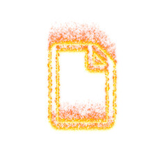 Burning icon file on transparent background. Flames and small fire