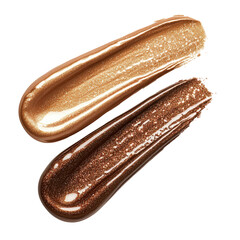 Isolated Golden Swatches of Liquid Lip Gloss