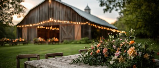 Obraz premium Rustic Barn Wedding Reception Decor
