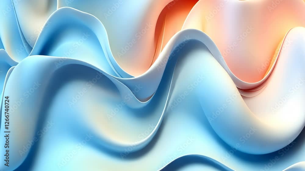 Poster flowing waves of vibrant colors create a serene visual experience in a captivating abstract design. 