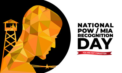 National POW MIA Recognition Day Design Background Illustration
