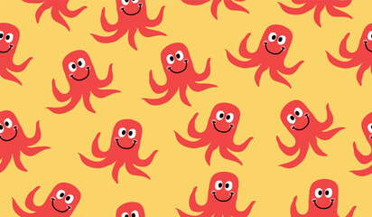Cute octopus pattern background vector design © rupa