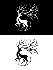 Elegant Deer Silhouette Logo Design for Eco-Friendly & Outdoor Brands