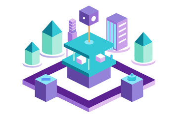Fototapeta premium vector illustration of building blocks