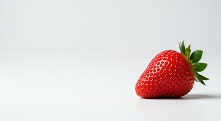 Fresh Ripe Strawberry on White Background Photograph for Food and Health Concepts