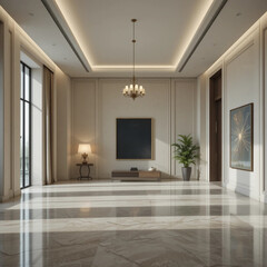 Modern interior design with copy space in luxury living room