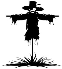 Scarecrow vector design black and white illustration