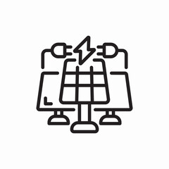 Solar panel power station icon vector sign