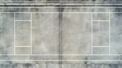 Solitary Flight: A Minimalist Aerial Meditation on a Deserted Badminton Court