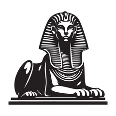 Mythological Sphinx silhouette representing ancient protection - Sphinx illustration - Sphinx vector - mythical creature silhouette
