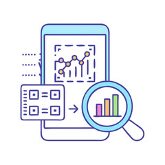 qr code with analytics icon, qr code with analytics vector illustration-simple illustration of qr code with analytics, perfect for qr code with analytics logos and icons