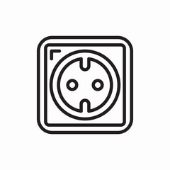 Electric power outlet socket icon vector sign