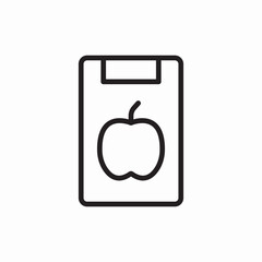 Healthy diet apple note icon vector sign