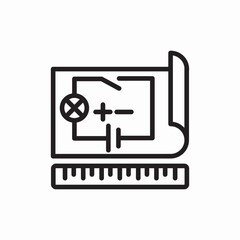 Electric circuit blueprint icon vector sign