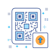 qr code with upload icon, qr code with upload vector illustration-simple illustration of qr code with upload, perfect for qr code with upload logos and icons