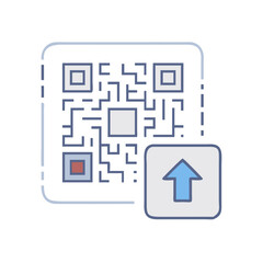 qr code with upload icon, qr code with upload vector illustration-simple illustration of qr code with upload, perfect for qr code with upload logos and icons