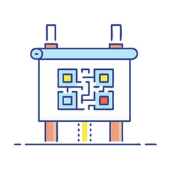 qr code on banner icon, qr code on banner vector illustration-simple illustration of qr code on banner, perfect for qr code on banner logos and icons