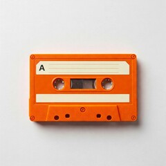 Obraz premium An orange retro cassette tape