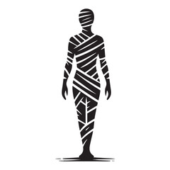 Cursed undead Mummy silhouette evoking ancient myths - Mummy illustration - Mummy vector - mythical creature silhouette

